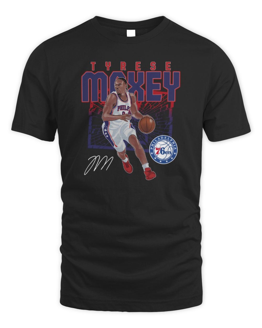 Tyrese Maxey Philadelphia 76ers Shattered Official T Shirt