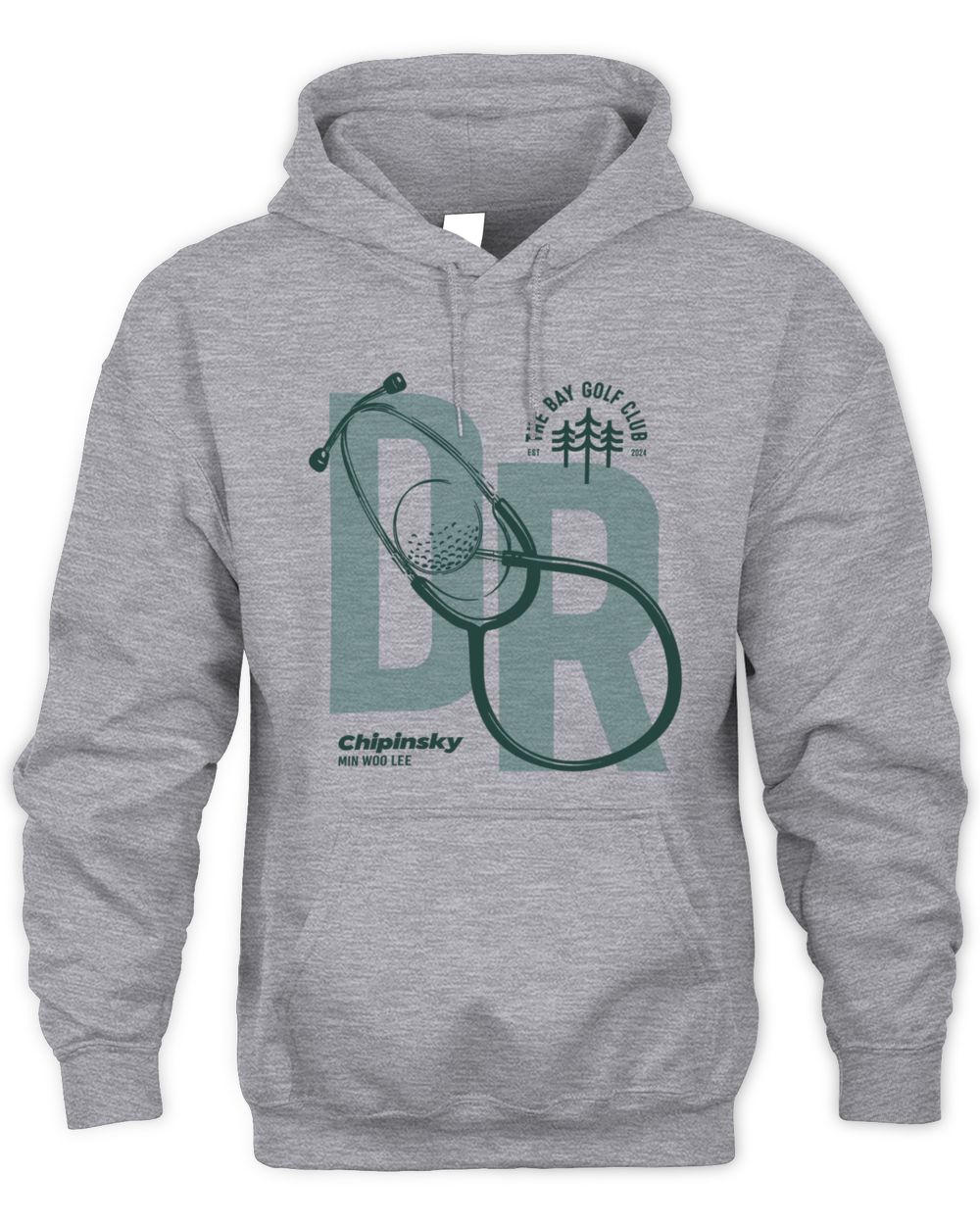 Men's 500 Level Gray The Bay Golf Club Stethoscope Hoodie Sweatshirt