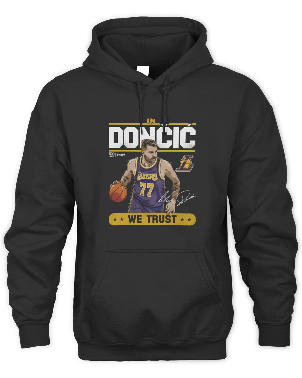Men's 500 Level Luka Dončić Black Los Angeles Lakers Trust Hoodie Sweatshirt