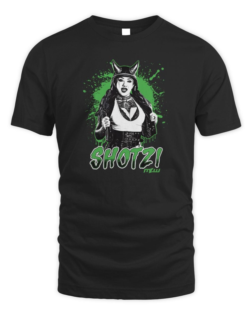 Shotzi Green Splatter Tshirt Black