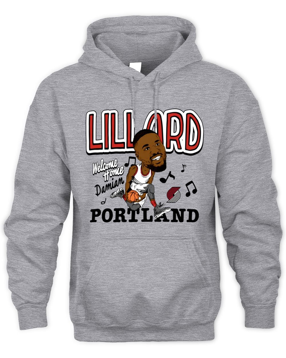 Homage Damian Lillard Gray Portland Trail Blazers Welcome Home Tri-Blend Hoodie Sweatshirt