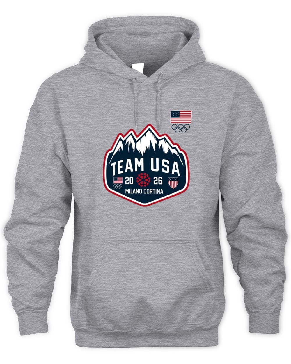 Team USA 2026 Winter Olympics Mountain Hoodie Gray