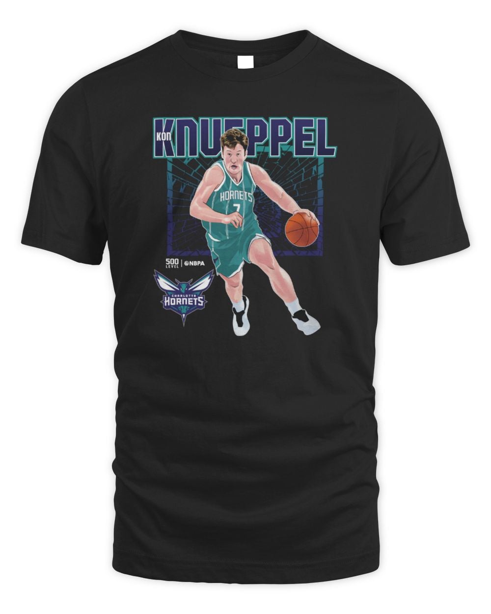 Kon Knueppel Charlotte Hornets Shattered Tee Shirt