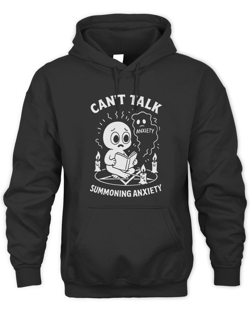 Can’t Talk Summoning Anxiety Hoodie Black