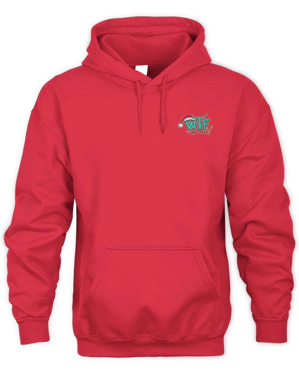 Red What The Fin Santa Beach Beer Hoodie