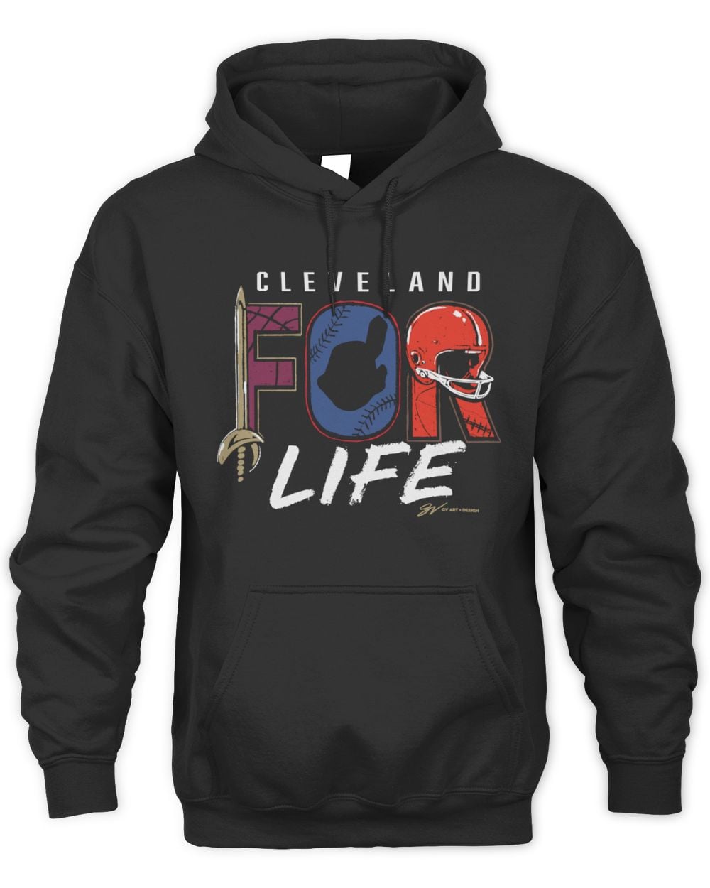 GV Art And Design Cleveland Sports For Life Hoodie Sweatshirt