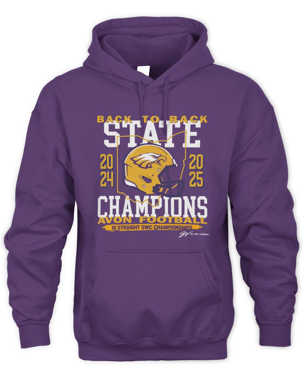GV Art And Design Avon Football Back To Back State Champs Official Hoodie