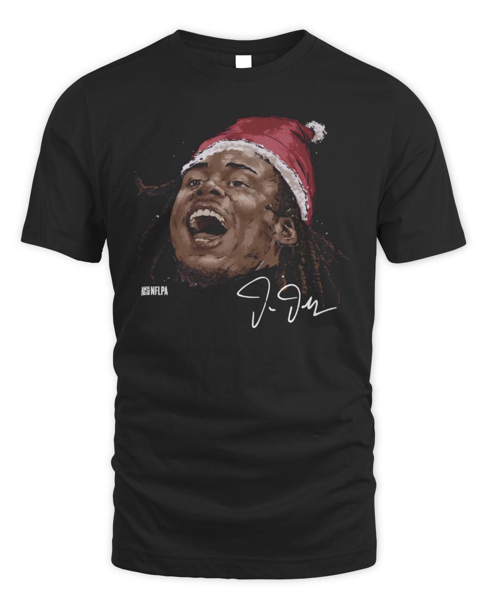 Justin Jefferson Minnesota Portrait Santa Hat Official T Shirt
