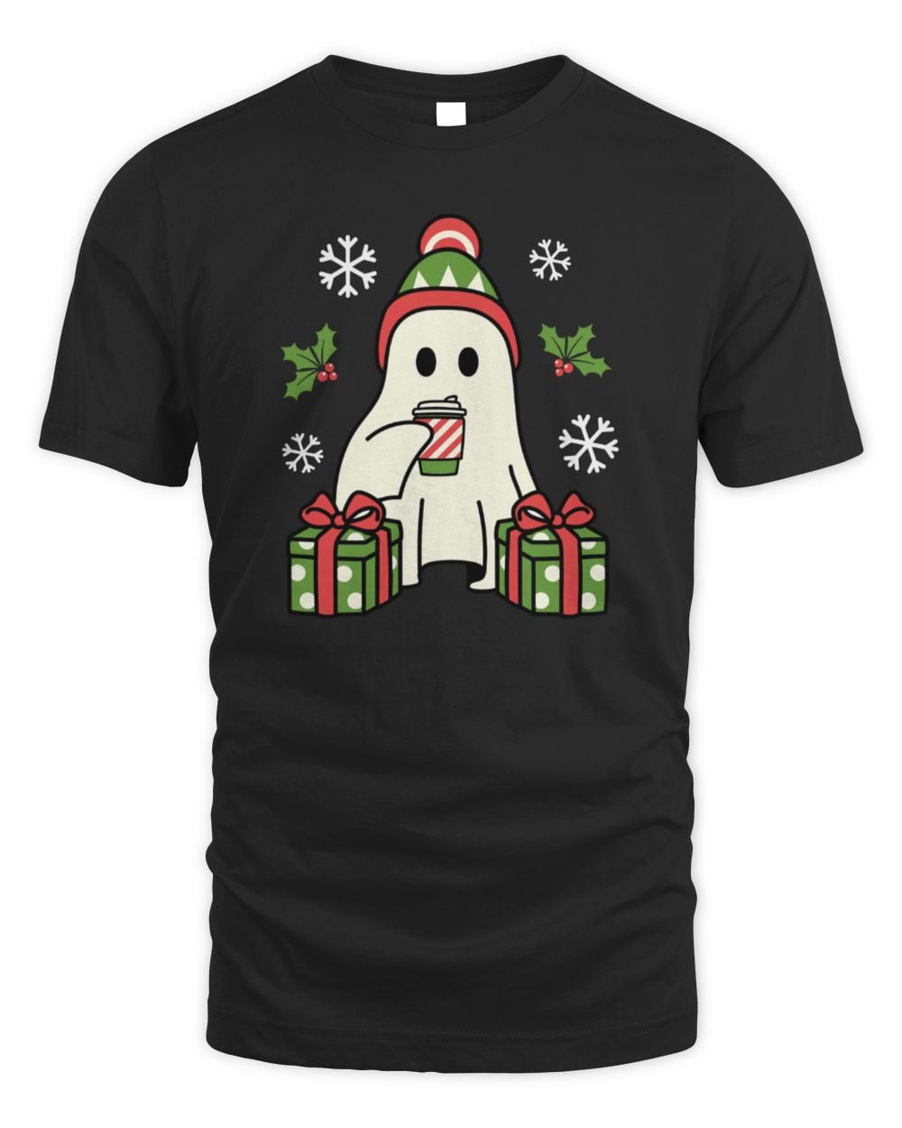 Christmas Ghost T-Shirt Black
