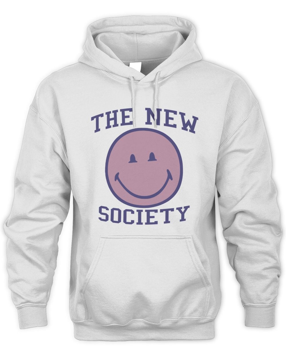 The New Society Smiley White Hoodie Sweatshirt