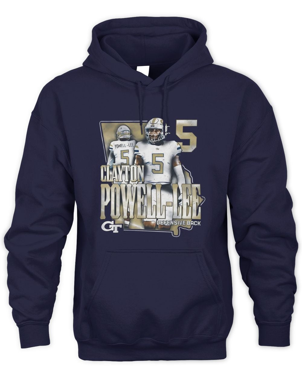 Georgia Tech Football Student Athlete NIL State #5 Calyton Powell-Lee Hoodie Sweatshirt