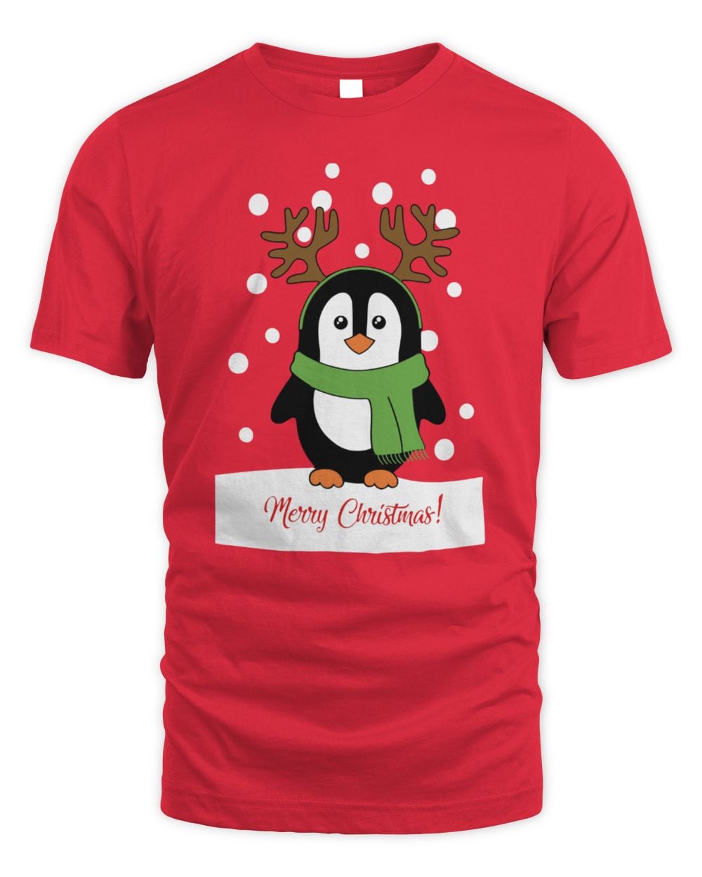 Penguin Unisex Red Christmas T-Shirt