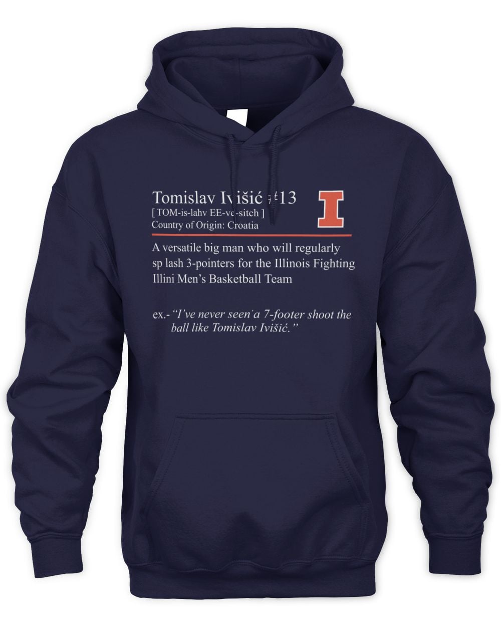 Tomislav Ivisic Illinois Navy Cheat Sheet Hoodie Sweatshirt