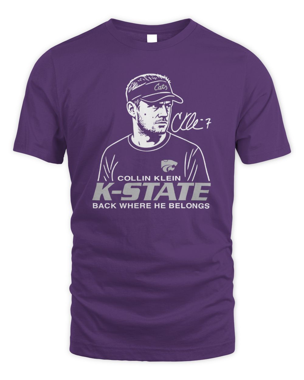 Collin Klein Purple K-State Wildcats Caricature T Shirt