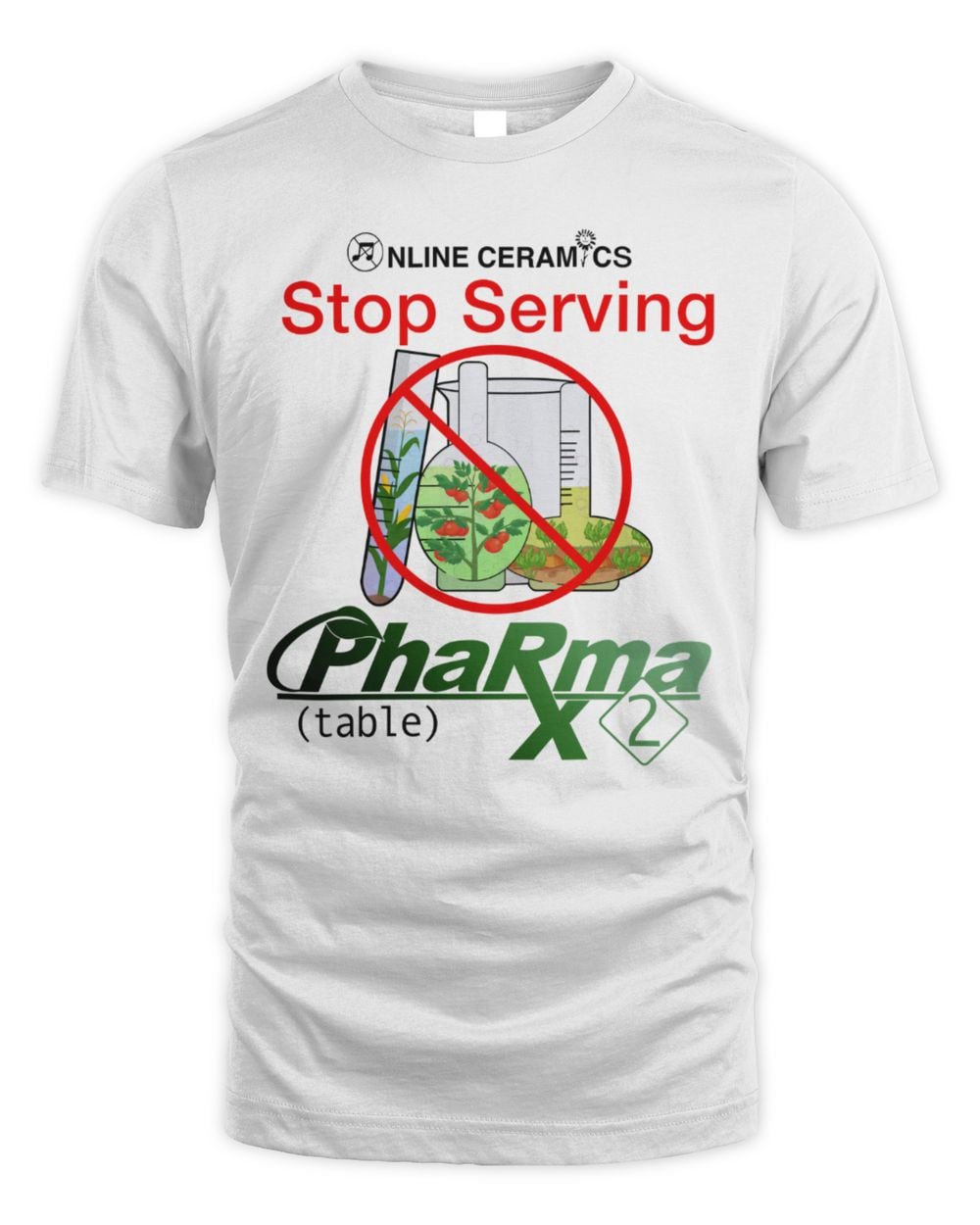 Online Ceramics Merch Pharma 2 Table White Tee