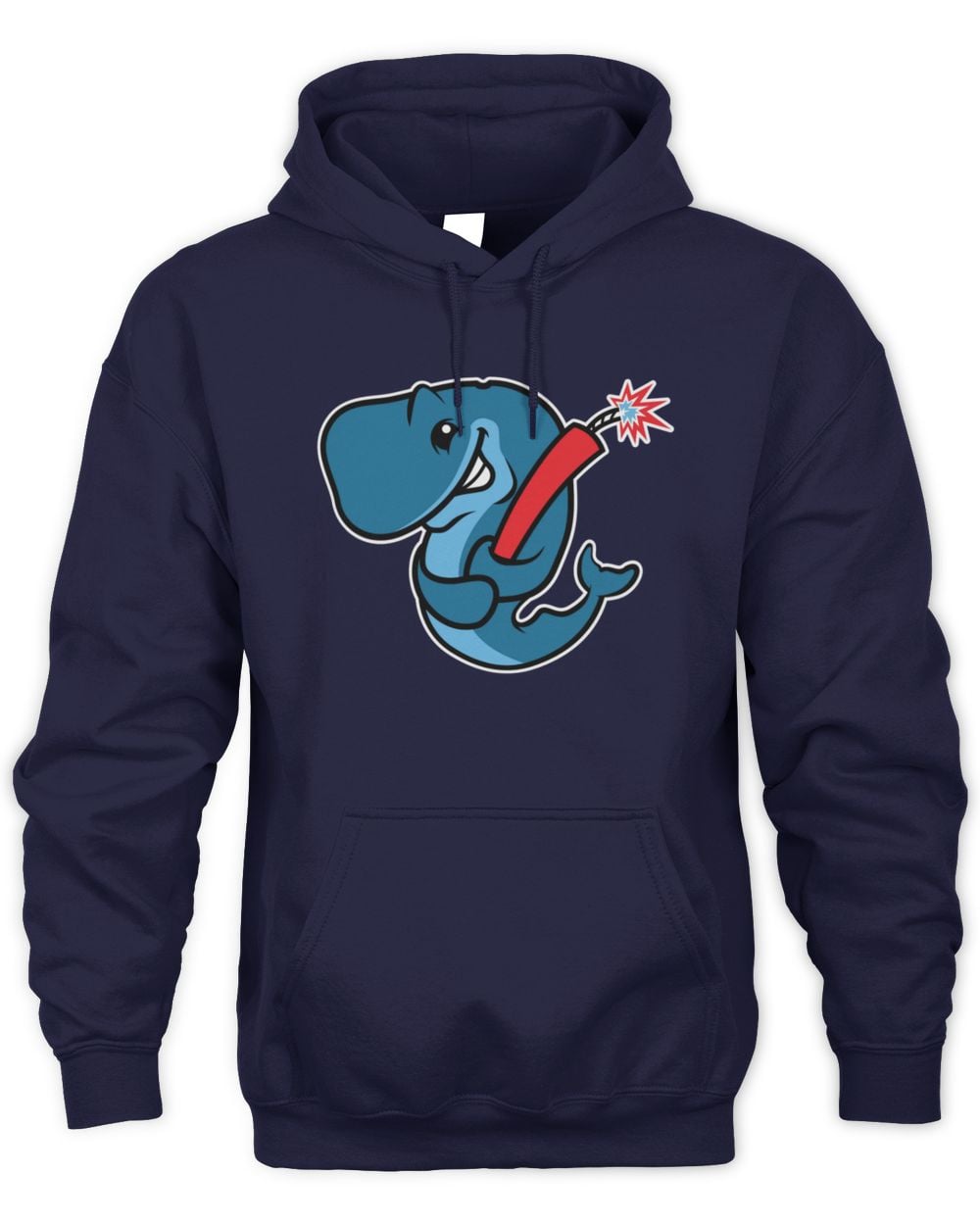 Navy Eugene Emeralds Exploding Whales 108 Stitches Hoodie