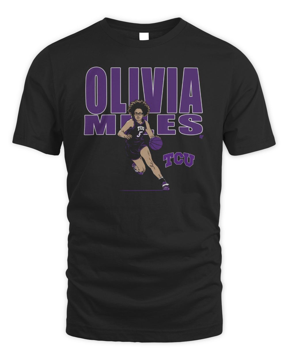 TCU Horned Frogs Basketball Olivia Miles Name Pose Shirt