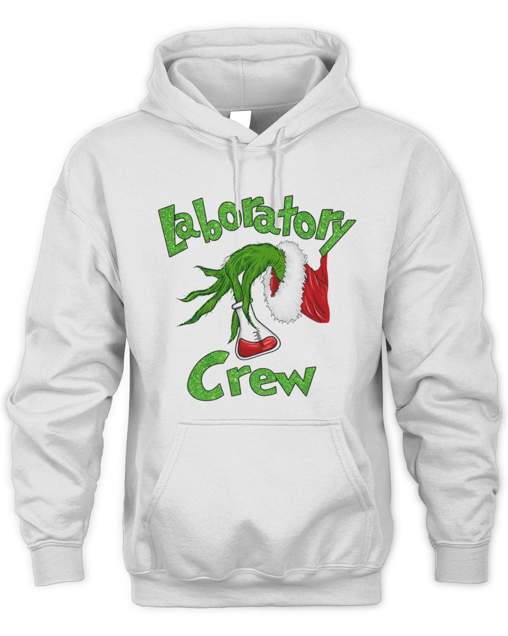 Hand Laboratory Crew White Hoodie Sweatshirt
