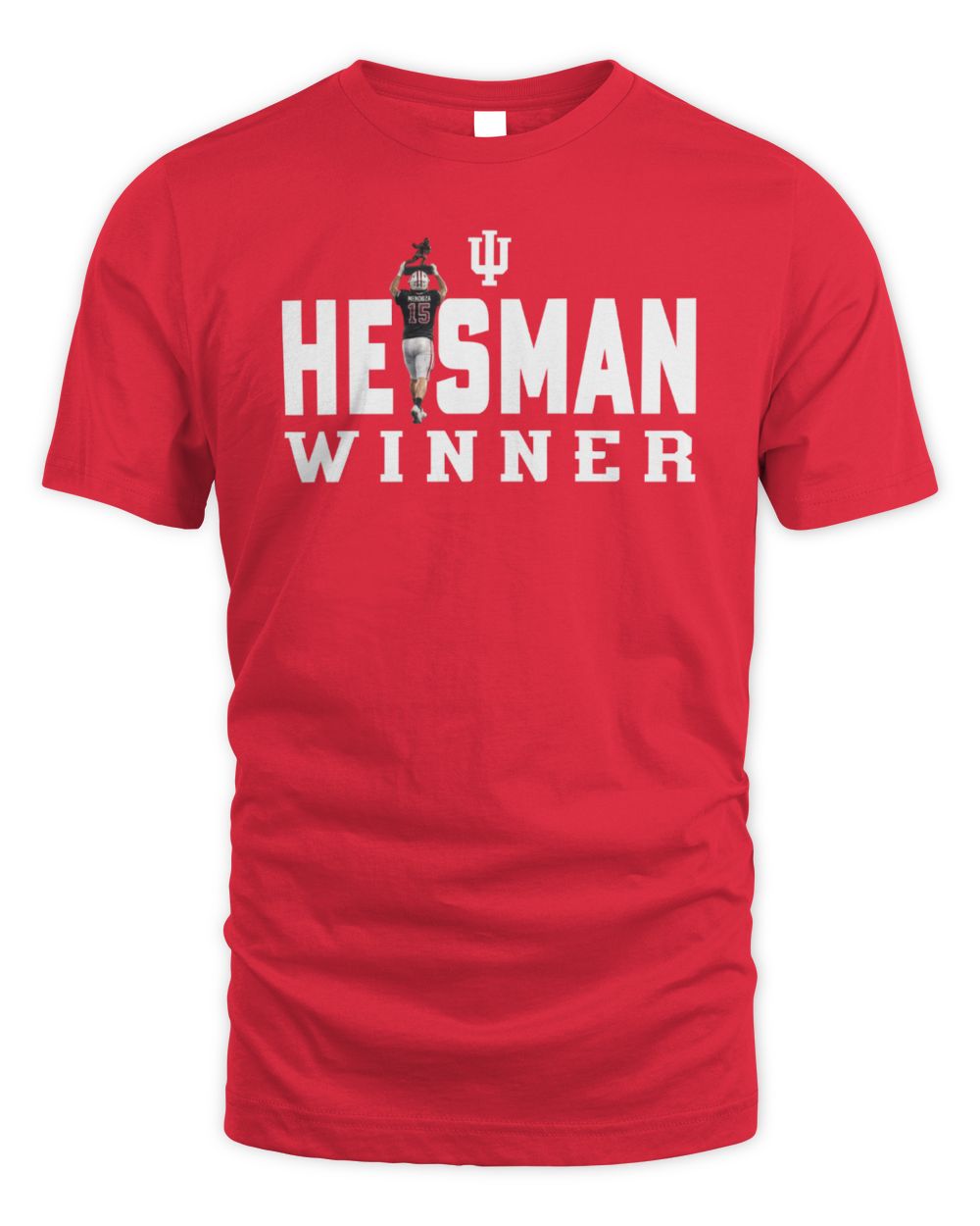 Fernando Mendoza Indiana Hoosiers Crimson 2025 Heisman Winner Trophy Potrait Tee Shirt