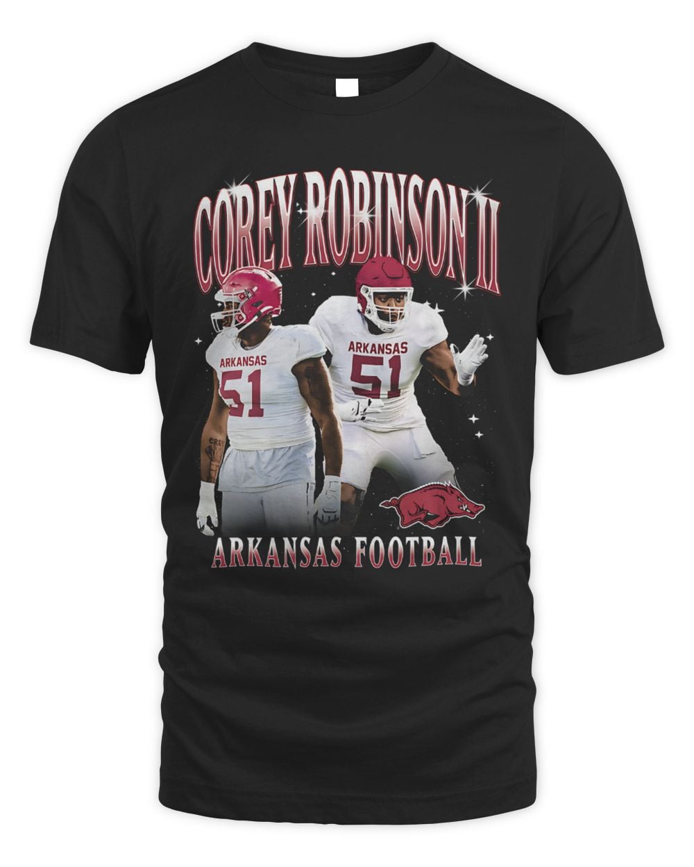 Corey Robinson Arkansas Black Retro 90s Tee