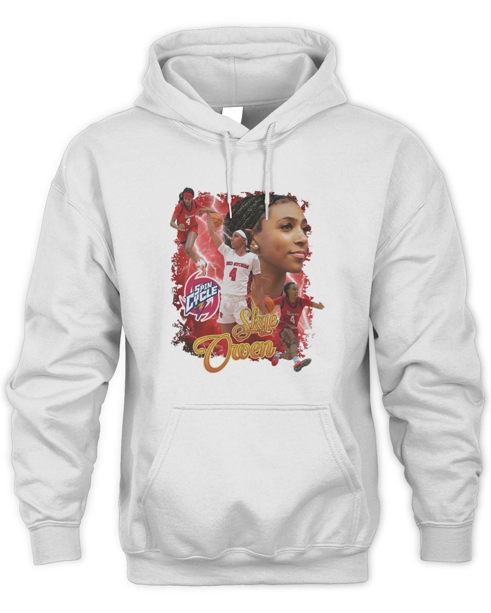 Skye Owen St Johns White 90s Graphic Hoodie Sweatshirt