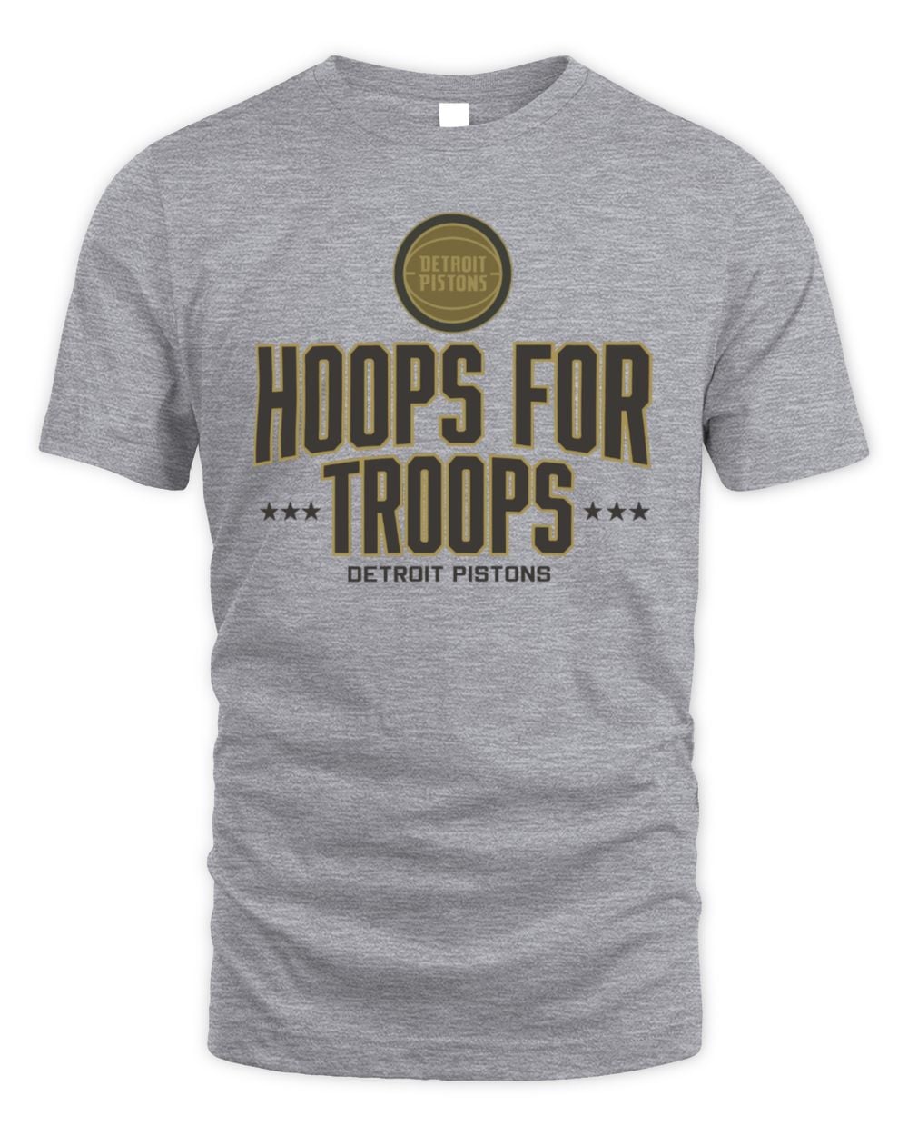 Men's Gray Detroit Pistons Hoops For Troops T-Shirt