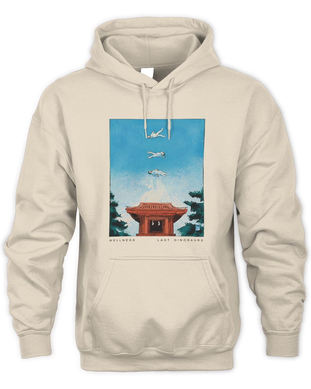Last Dinosaurs Temple Faded Ecru Hoodie Sweatshirt