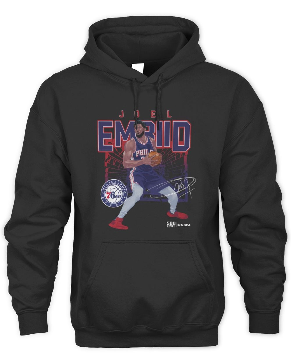 Joel Embiid Philadelphia 76ers Shattered Hoodie Sweatshirt