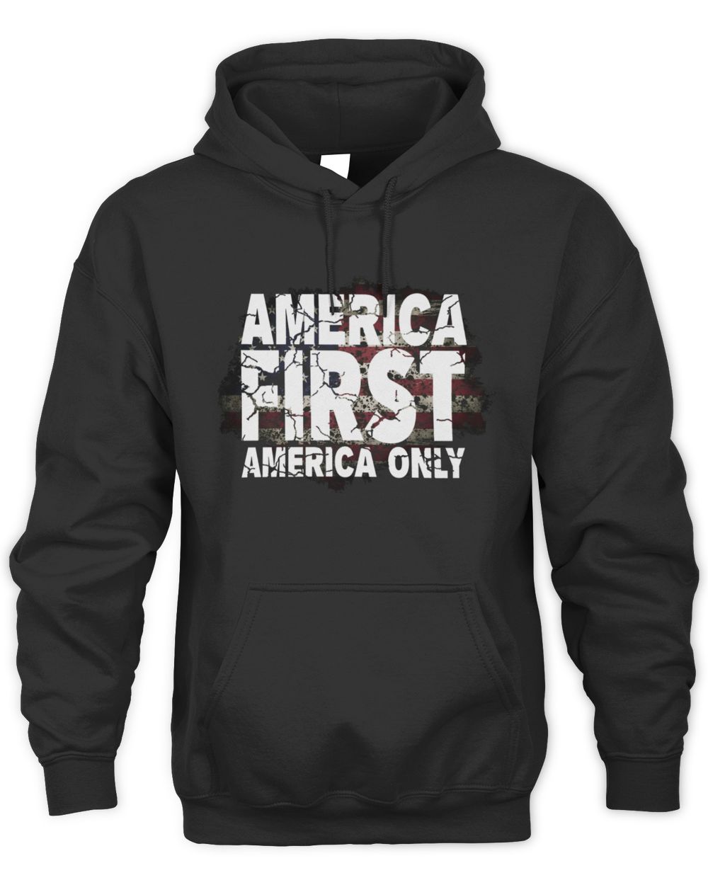 Black America First Cracked Hoodie Sweatshirt