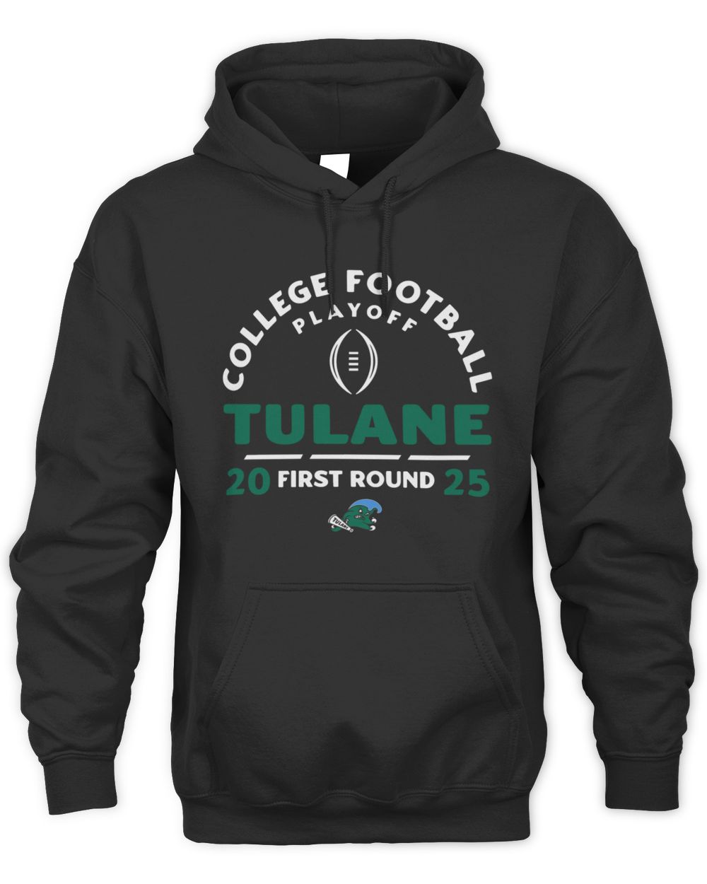 Black College Football Playoff 2025 First Round Tulane Green Wave Hoodie