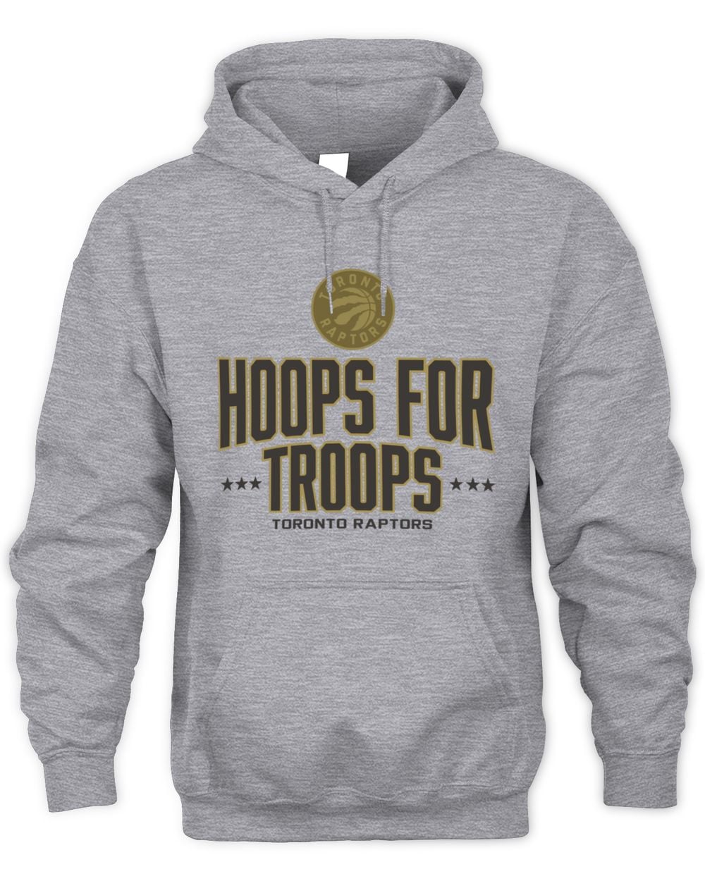 Men's Gray Toronto Raptors Hoops For Troops Hoodie Sweatshirt