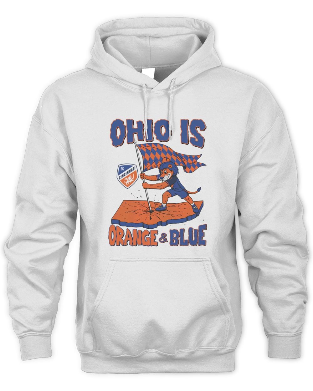 Cincy Shirts Shop Ohio Is Orange & Blue FC Cincinnati Hoodie White