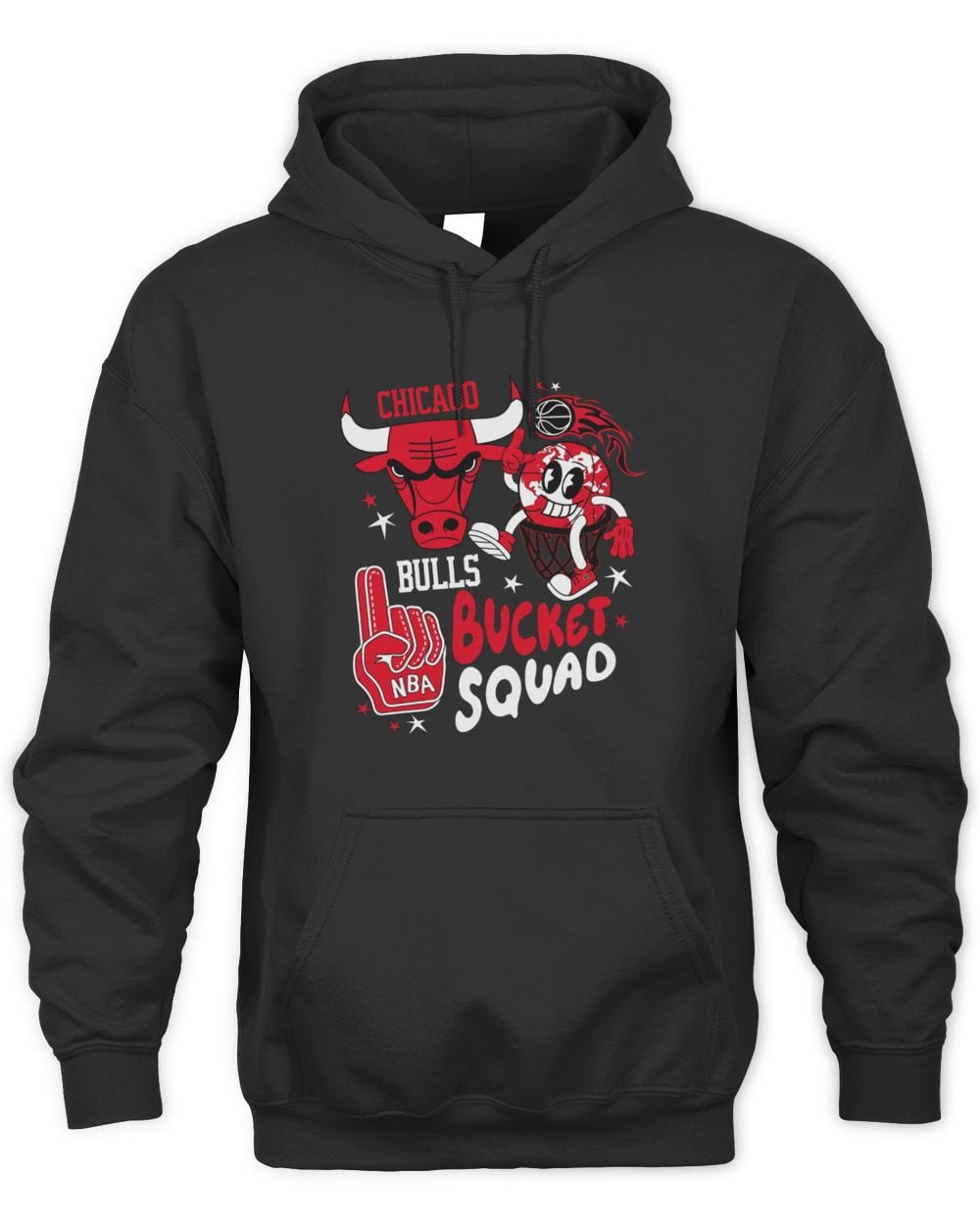 NBA X BKTSQD Chicago Bulls Buckie Black Hoodie Sweatshirt