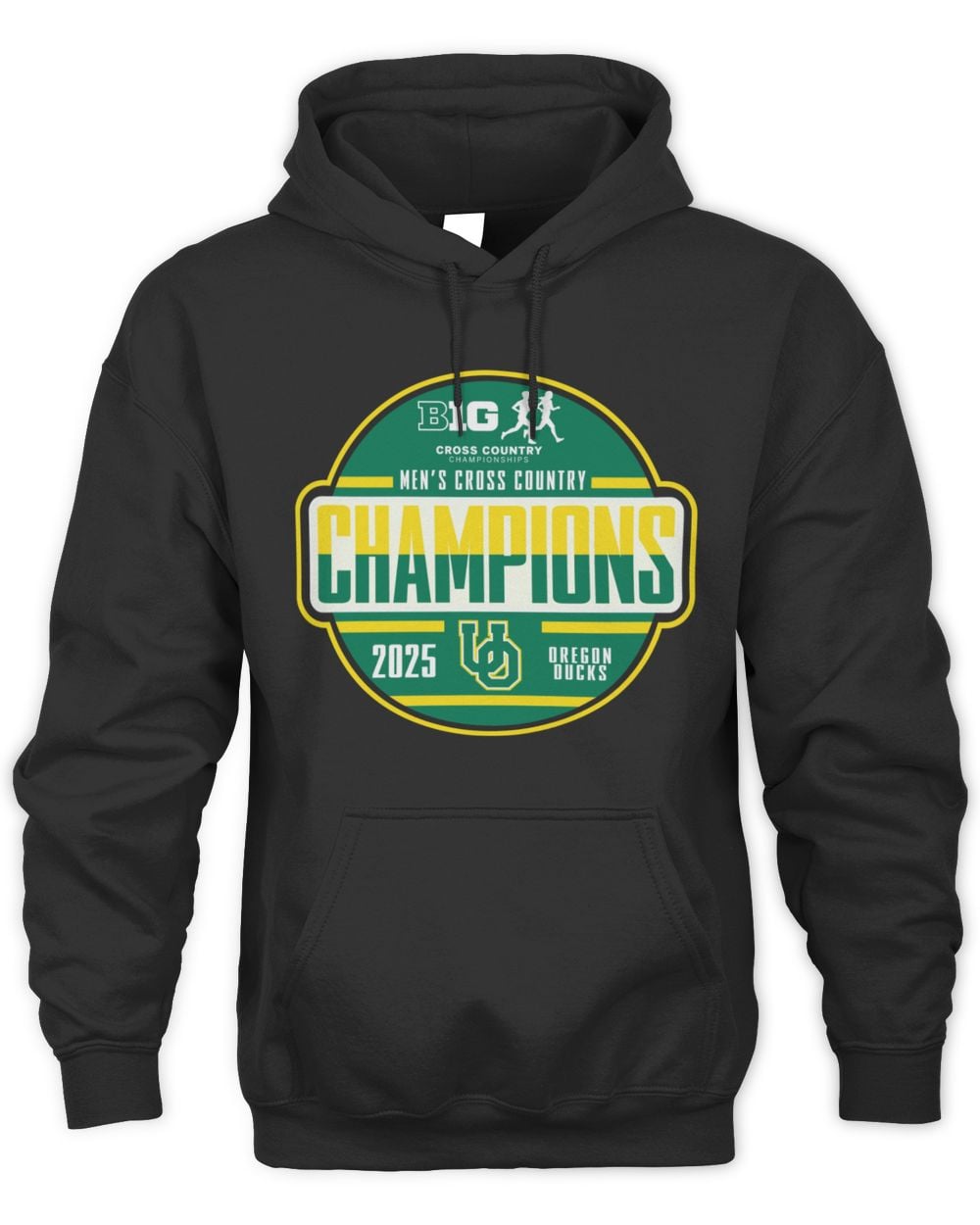 Oregon Ducks Black Big Ten Mens Cross Country Champions Hoodie Sweatshirt