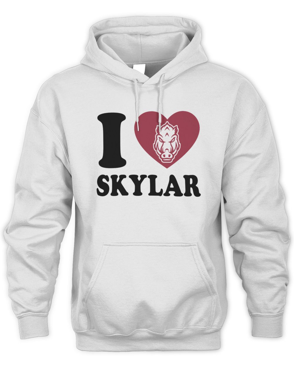 Skylar Ellison Arkansas White “I Heart Skylar” Hoodie Sweatshirt