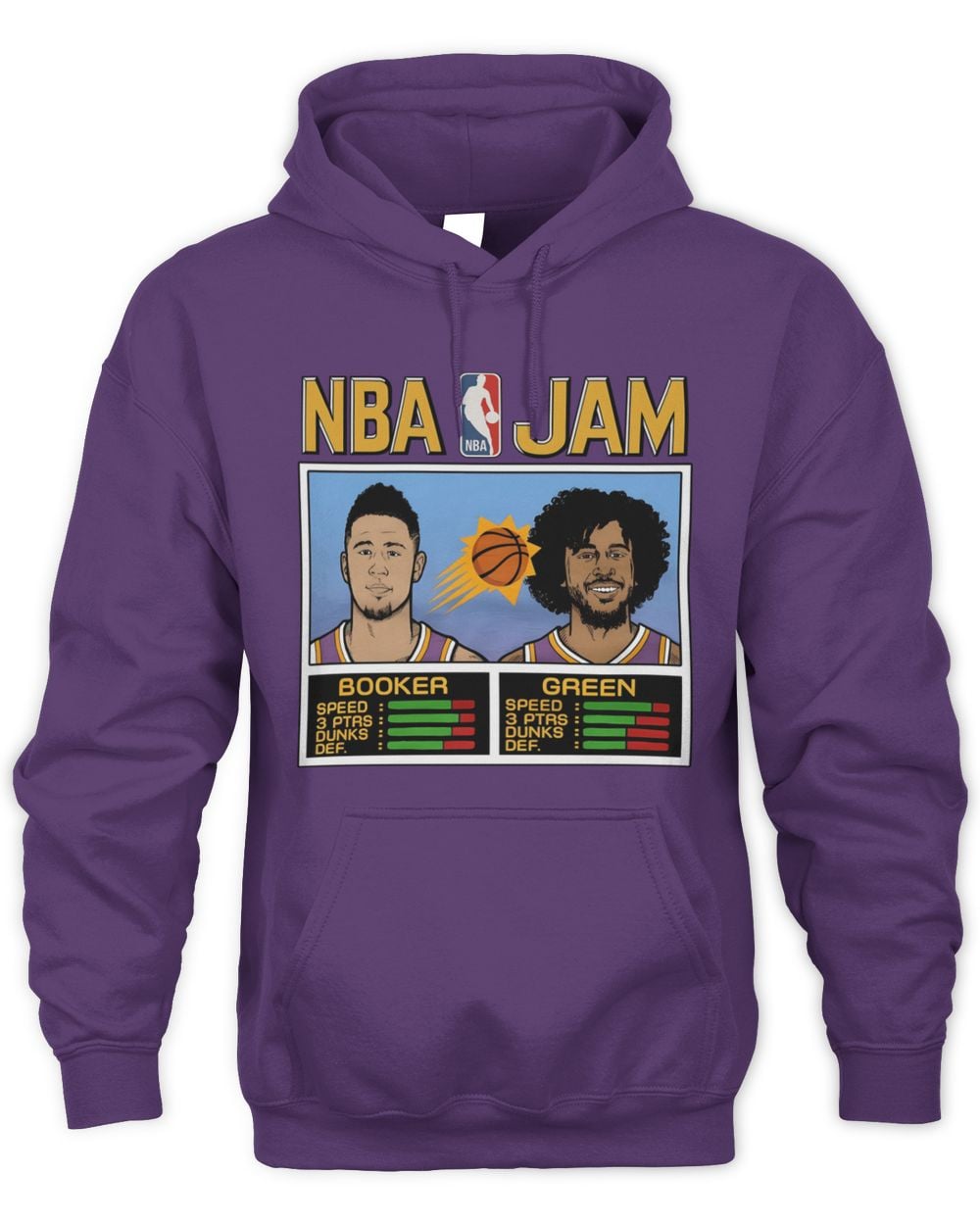 NBA Jam Suns Booker And Green Hoodie Sweatshirt
