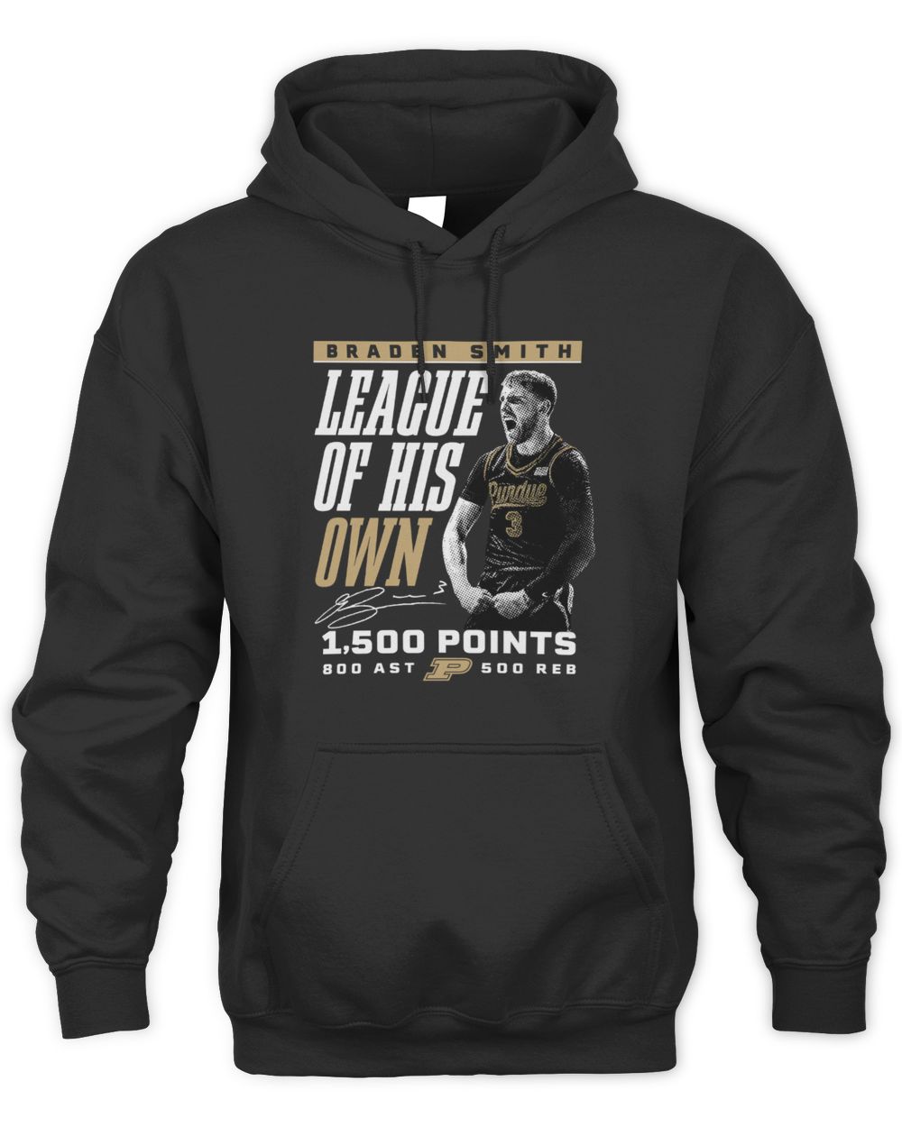 Braden Smith Purdue Black Milestone Hoodie Sweatshirt