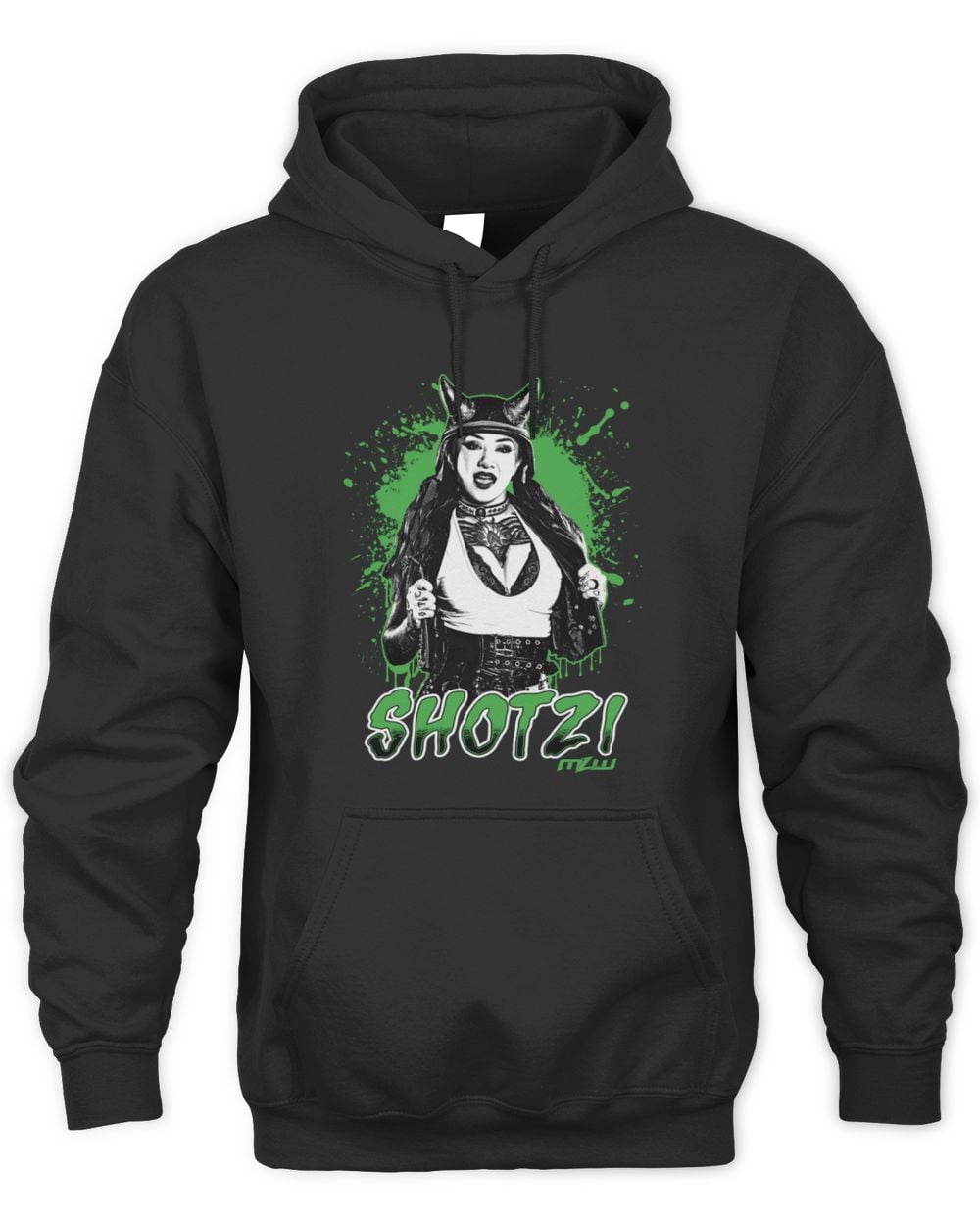 Black Shotzi Green Splatter Hoodie Sweatshirt