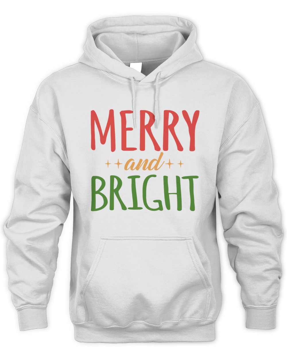 Merry & Bright White Hoodie Sweatshirt